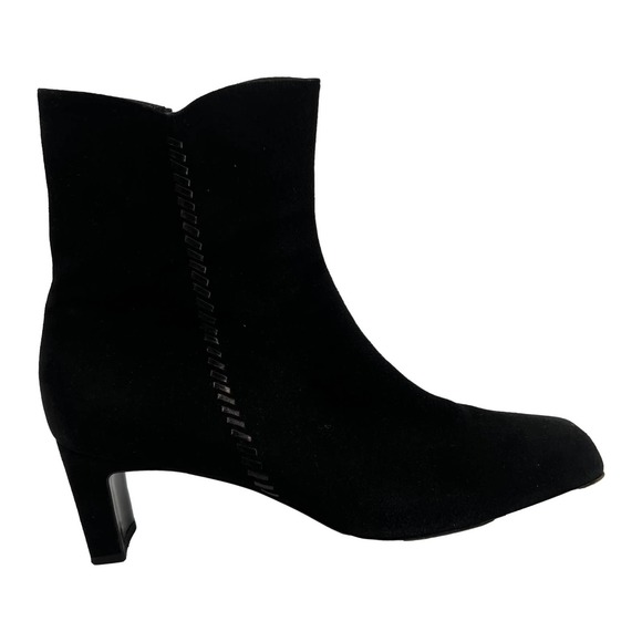 St. John Black Suede Ankle Bootie Size 10.5 Made in Italy EUC - Picture 7 of 13